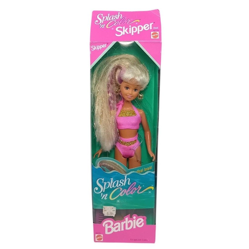 NEW Open Box Vintage 1996 Mattel Barbie Splash n Color Skipper Fashion Doll READ